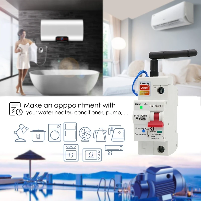 أفضل-Tuya Smart Life Wifi DC قطاع دارة ذكي 12 فولت 24 فولت 48 فولت الزائد حماية ماس كهربائى لـ Alexa Google Home