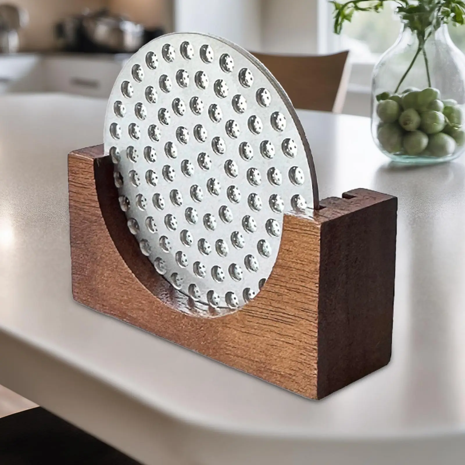 Barista Coffee Puck Screen Holder Wooden Stand for Espresso Filter Mesh Shower Screen Storage Portafilter Handle Organizer