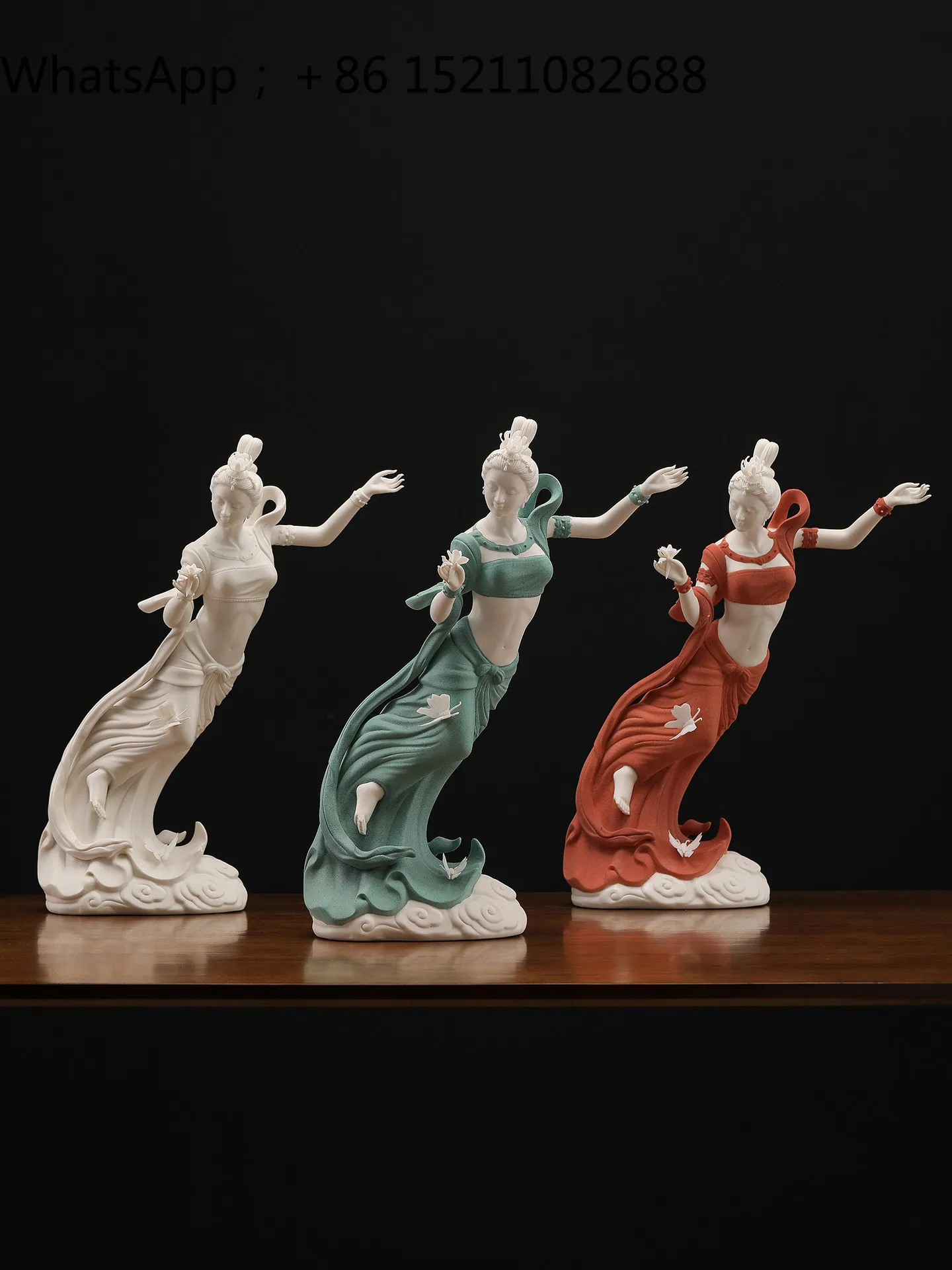 SCY flying lady ceramic sculpture classical character ornament living room entrance bogu shelf study decoration