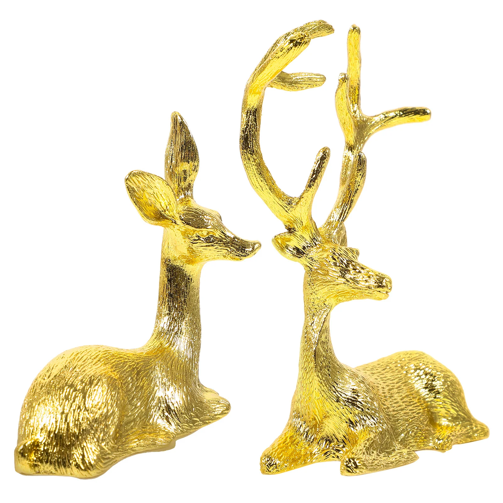 

1Pair Mini Elk Ornament Alloy Metal Decoration for Home Living Room Desktop Garden Landscape Sculpture Wine Cabinet Office Decor