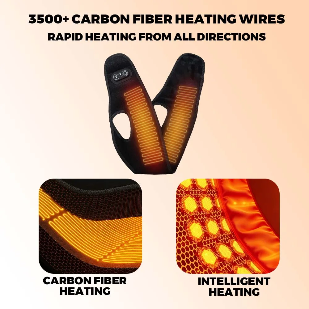 Draadloze elektrisch verwarmde gezichtsmassager Lifting Bandage voor kaakkin Wijsheid - Gezichtsontspanningstherapie Verwarmingskussen