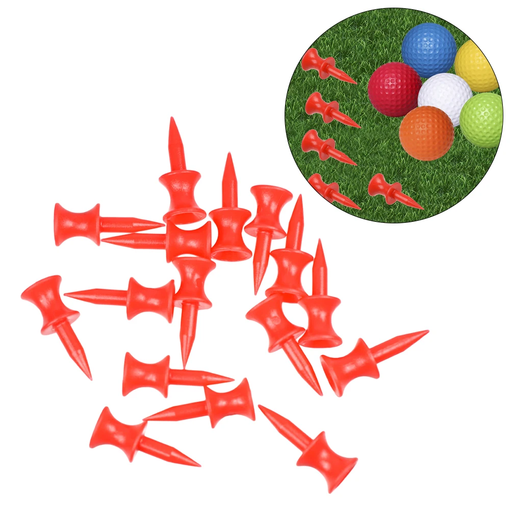 

50pcs 30Mm Golf Tees Red Double-Deck Plastic Ball Tees Durable Lightweight Driving Range Practice Golf Accessories