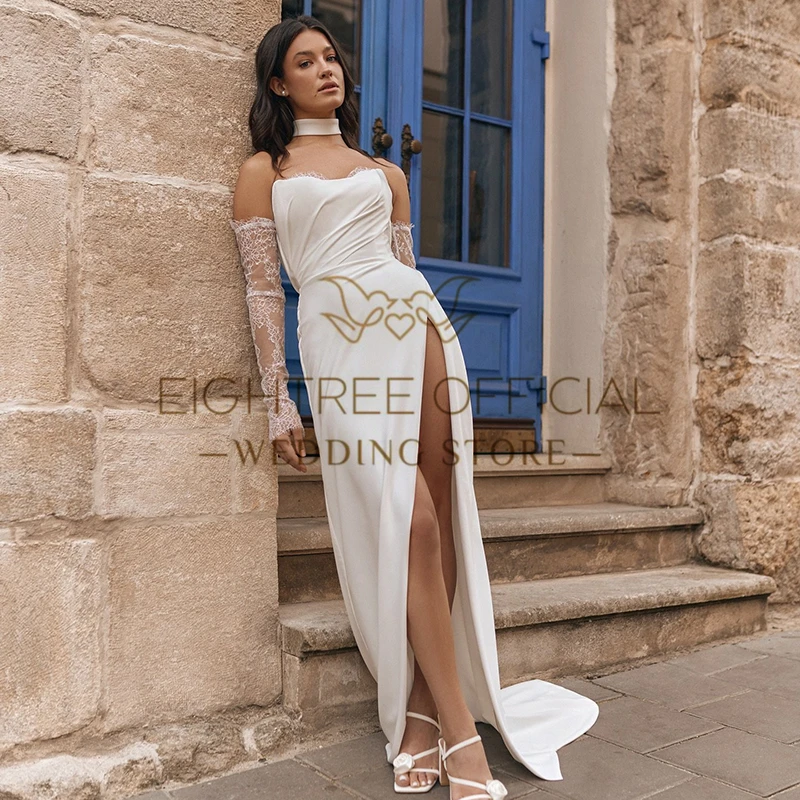 Eightree Side Slit Lace Sereia Vestidos De Noiva, Vestidos Lados Querida, Boho Beach Bridal Dress, Prom Dress, 2022