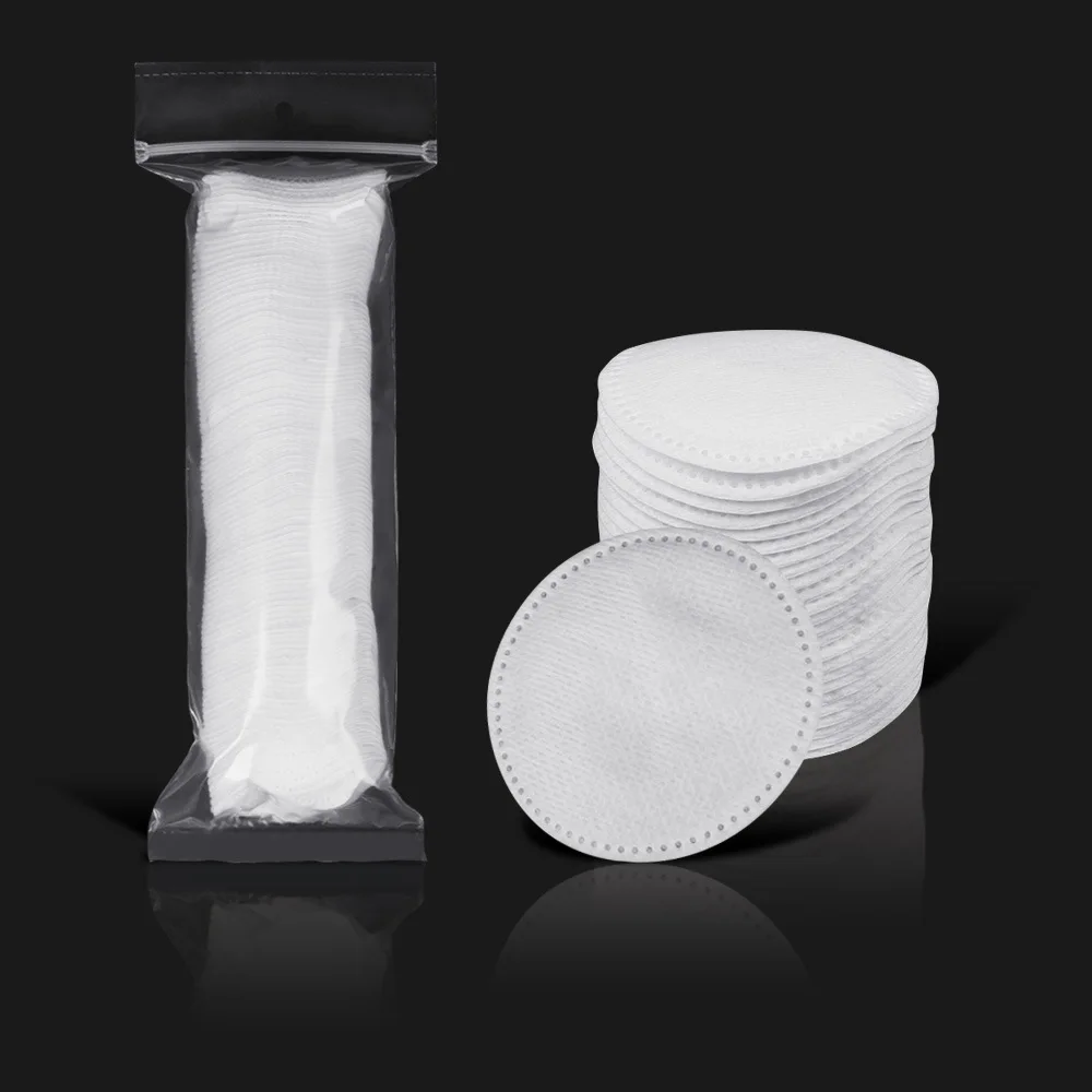 1 كيس 100 قطعة من وسادات إزالة المكياج الدائرية الناعمة والمسامية، وسادات قطنية على الوجهين، تستخدم لتنظيف الوجه اليومي #1