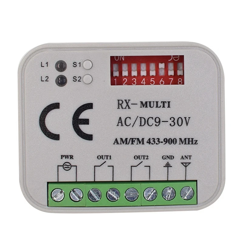 

M05K Universal Garage Door Remote Control Receiver 2CH Controller Switch For Transmitter RX Multi Frequency 433-900Mhz