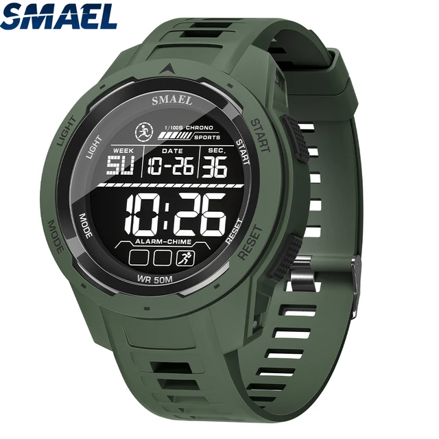 SMAEL 8105 cyfrowe zegarki sportowe zegarki LED męskie 50m wodoodporny zegarek cyfrowy stoper dla mężczyzn