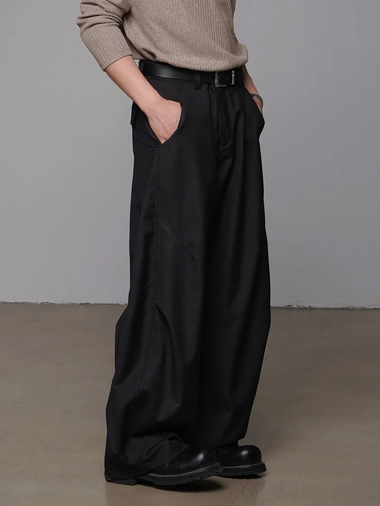 

Широкие повседневные брюки в американском стиле ретро, мужские летние маленькие элитные свободные брюки с банановой косой