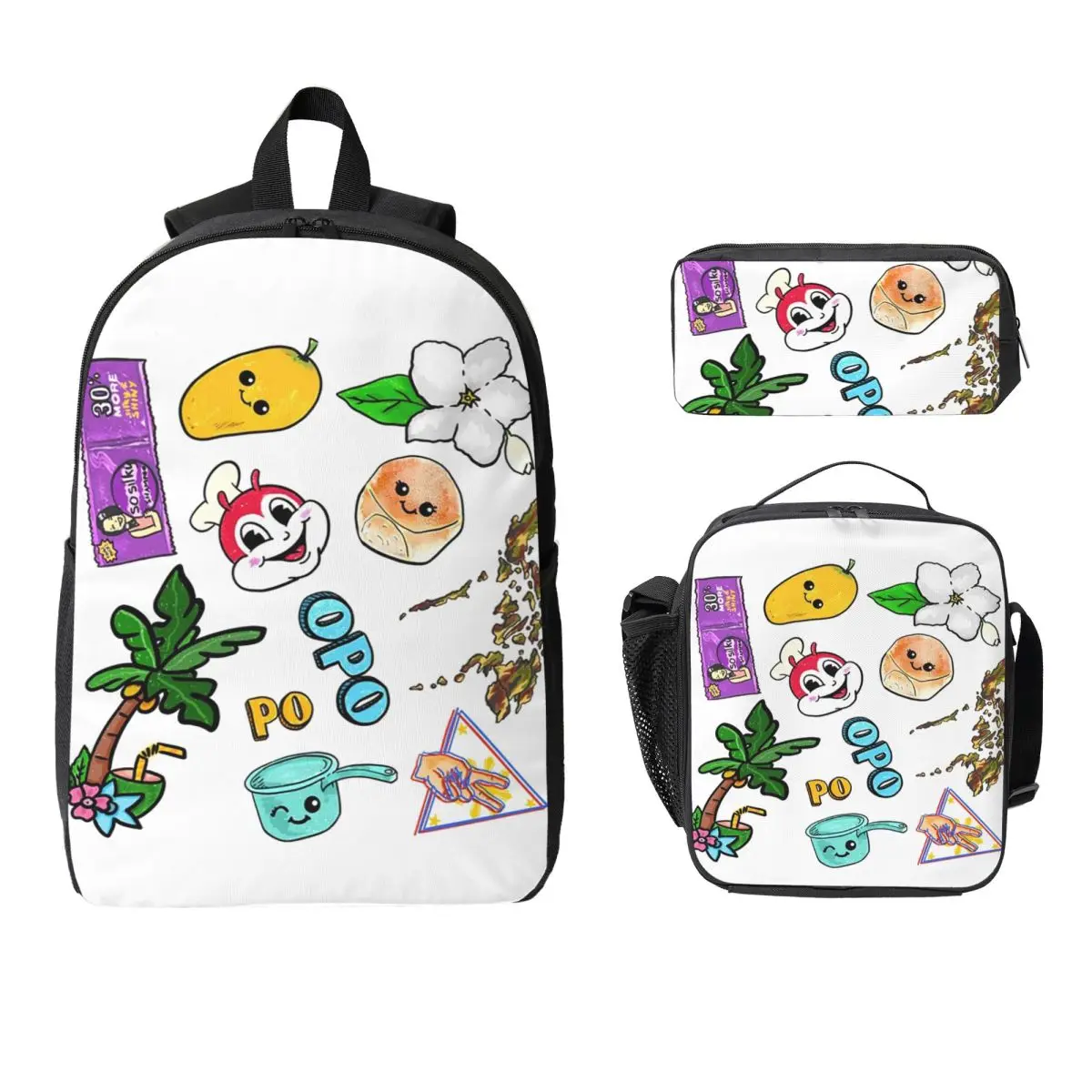 

FILIPINO PINOY THINGS TABO JOLLIBEE KAWAII Backpack Student Boys Girls BookBag School Bag 3ps Insulated Lunch Bag Pencil Case