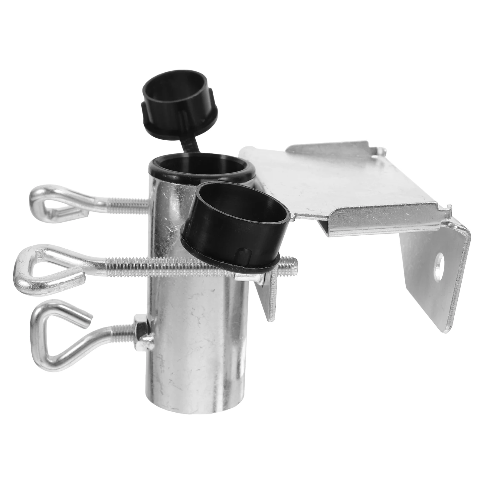 

BUTIFULSIC Solar Umbrella Holder Stand Clamp for Beach Sand Balcony Patio Outdoor Iron Base Silver