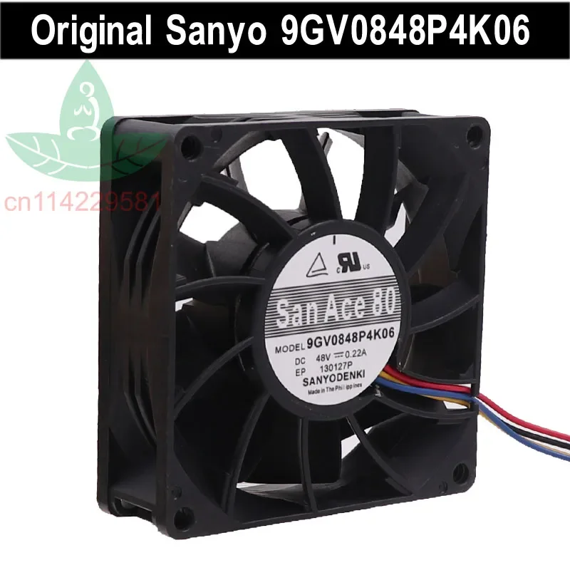 New For Sanyo 9GV0848P4K06 48V 0.22A 8CM 8025 Fanuc CNC Machine Tool Frequency Converter Fan
