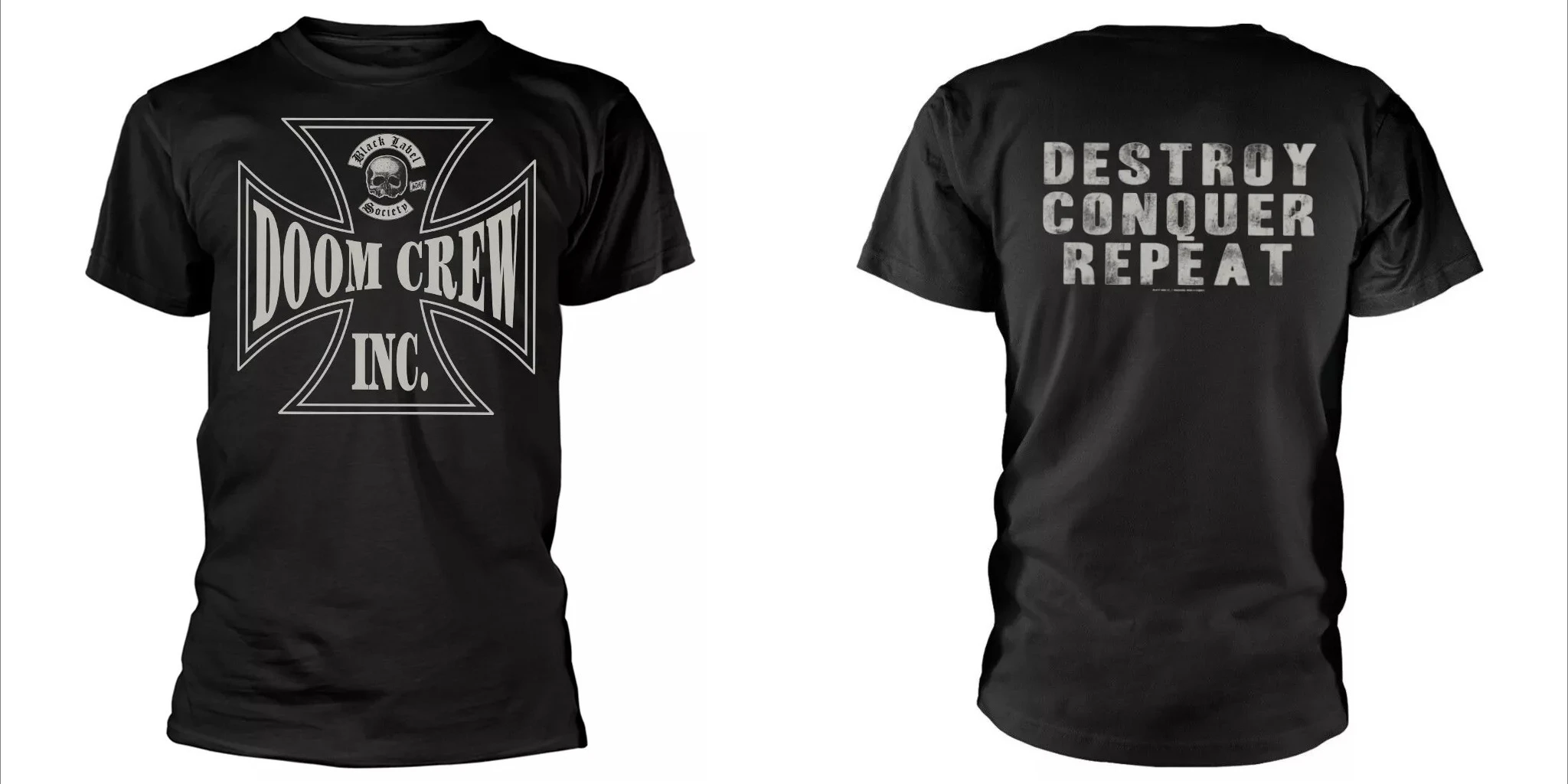 Black Label Society Doom Crew Shirt Pattern Printing Summer Luxury Brand Cotton Men's and Women's T-Shirt Short Sleeve