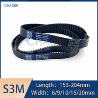 S3M Timing Belt Length 153 159 162 165 168 171 174 177 180 183 186 189 192 195 198 201 204mm Width 6-20mm 1/8 RC Car Timing Belt