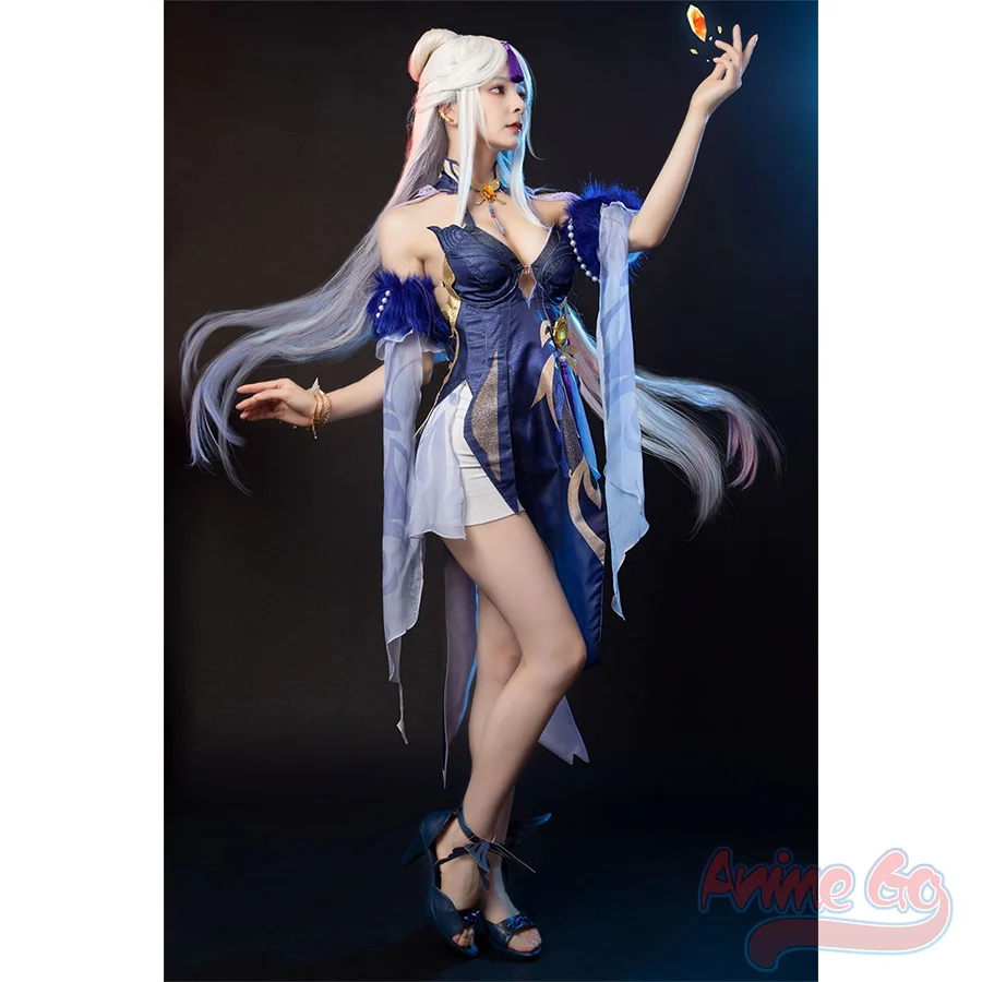 

Game Genshin Impact Orchid's Evening Gown Ningguang Cosplay Costume Dress Jacquard Outfit C00976-AA