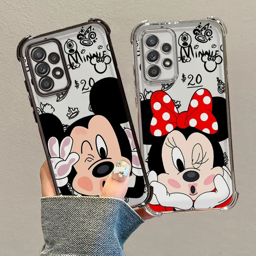 Mickey Minnie Funny Cute Soft Phone Cover Case for Samsung Galaxy A24 A33 A26 A52 A55 A15 A25 A13 A21s A16 A35 A36