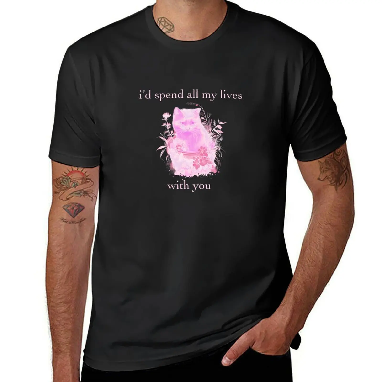 I’d spend all my lives with you cat T-Shirt quick-drying plus sizes cute tops sweat shirts, men