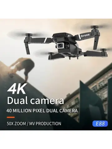 2025 Yeni E88 Pro WIFI FPV Drone Geniş Açılı HD 4K/1080P Kamera Yükseklik Sabitleme Katlanabilir Quadcopter RC Helikopter Oyuncak Hediye