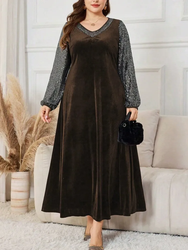 L-4XL Plus Size Women Clothes Robe Dresses Spring Autumn Robes Long Sleeve Street Style Casual 3XL 4XL Big Size Dress Oversize