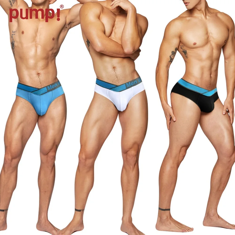 1-4PCS ブリーフ ブルー V ウエストバンド ビキニ下着 セクシー グラデーション レーザー ローライズ 快適なモーダル メンズ下着 ゲイ男性用 18歳以上