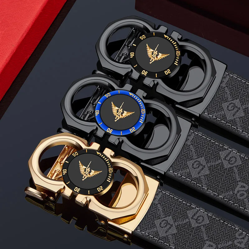 

high-end genuine leather belt for men toothless automatic buckle belt casual belt gift for husband and father on Father's Day