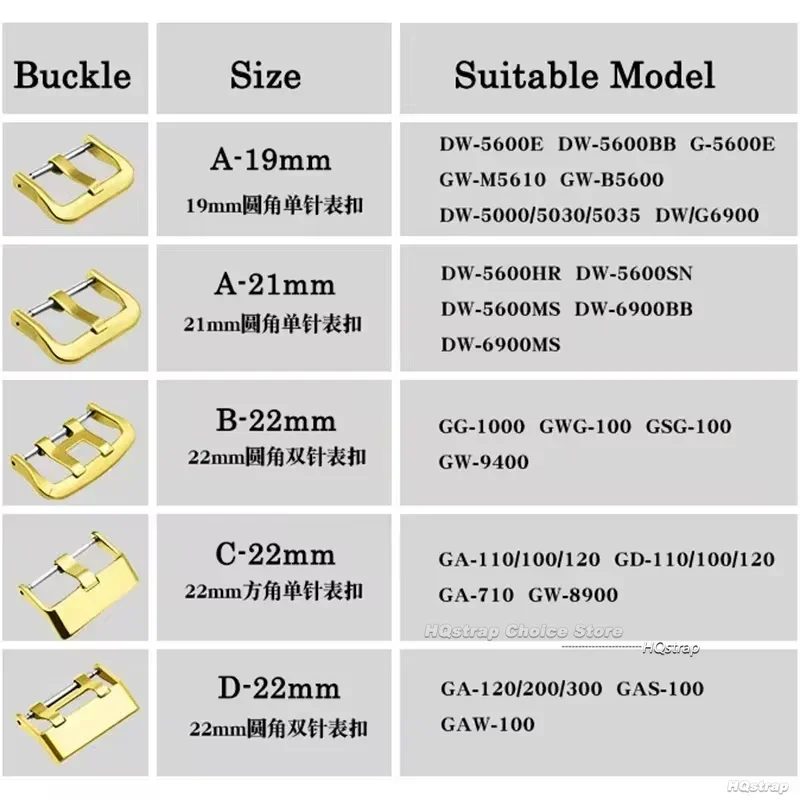 Watch Buckles for Casio G-SHOCK GA110/700 GW-M5610 DW5600/6900 Watch Band Metal Clasp for GW8900/9400 GG1000 Strap Buckle Button