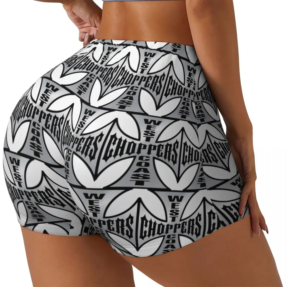 Custom Personalized West Coast Iron Cross Choppers Women Gym Workout Running Shorts Athletic Volleyball Biker Yoga Shorts