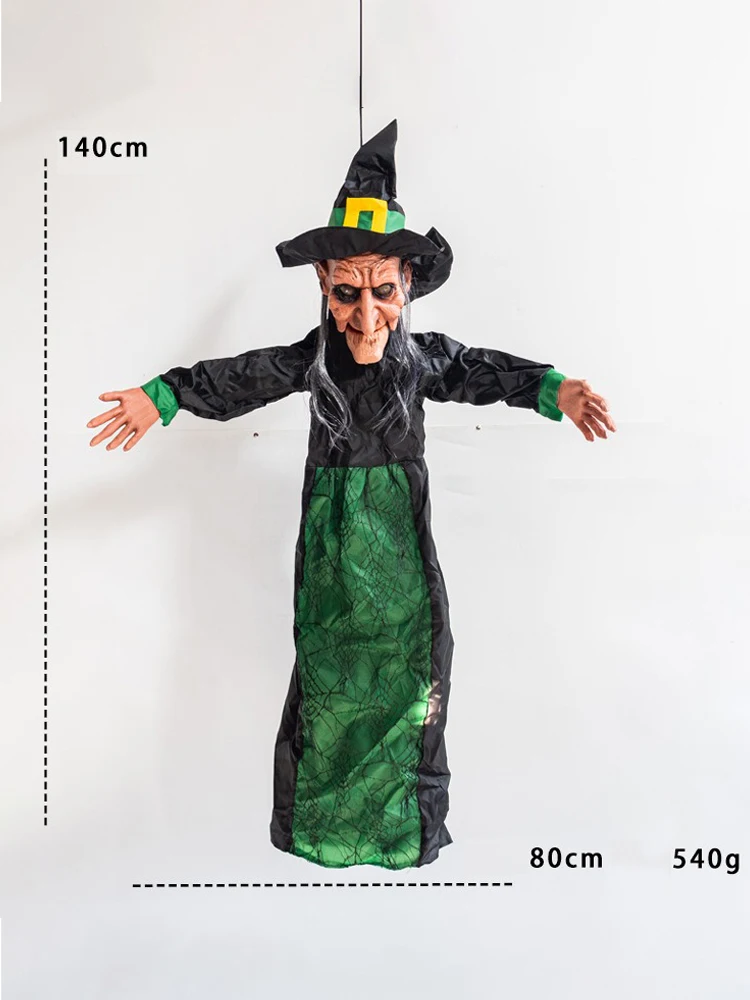 Halloween Witch Decoration Set 3PCS Animated LED Light Up Scarecrow Figures Outdoor Indoor Party Props Yard Garden Scare Props