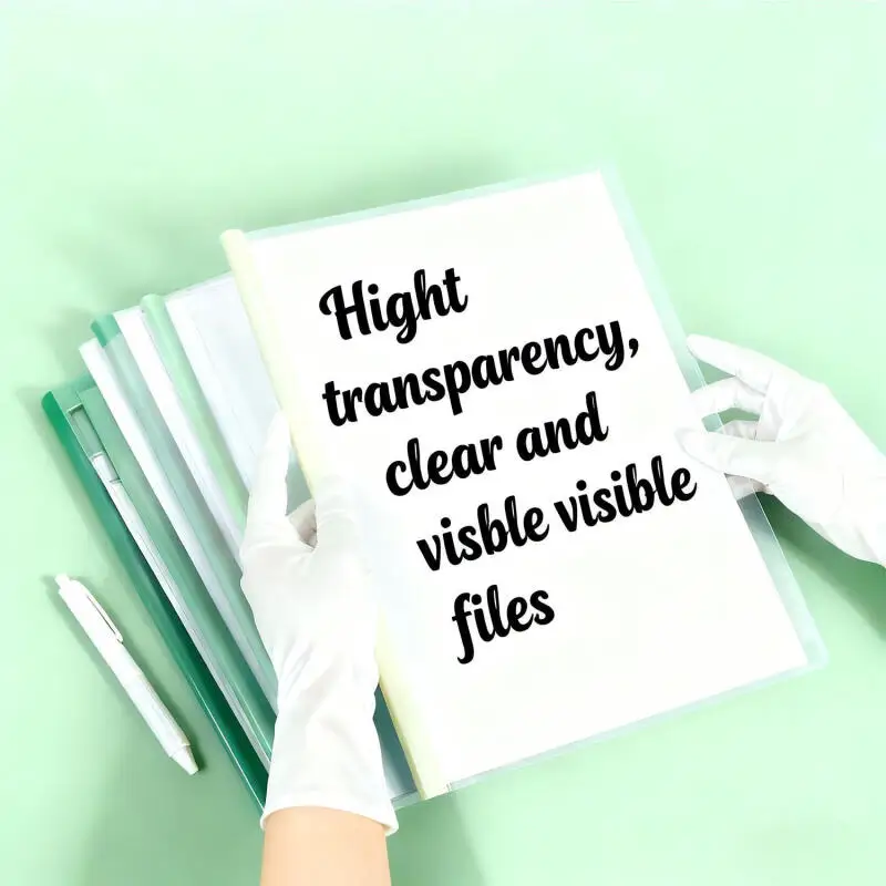 10pcs A4 Transparents Folder Thickened Plastic Folder File Waterproof Test Paper Storage Bag Office Document Classification Ba