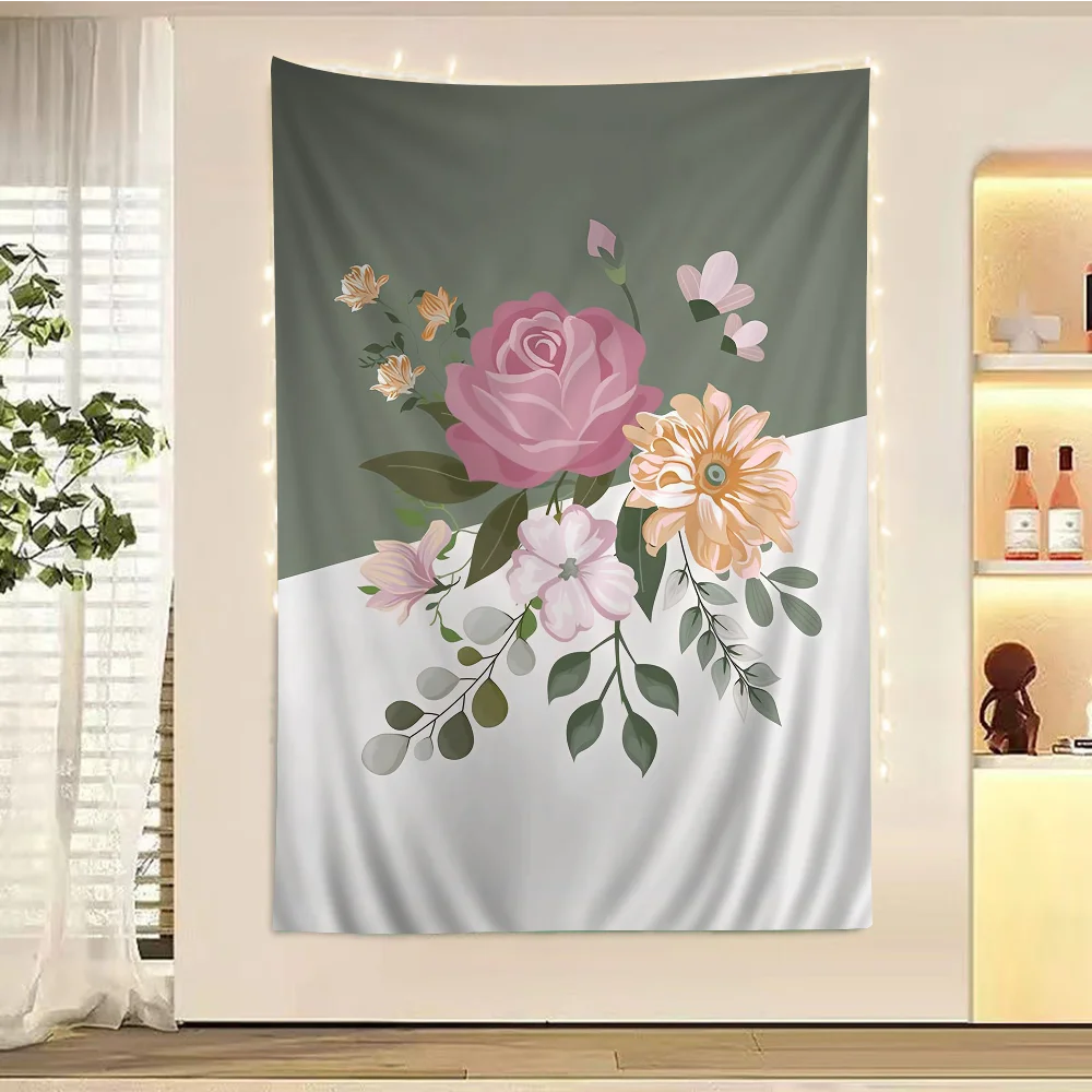 Flower Landscape Wall Tapestry Home Decoration Hippie Bohemian Decoration Divination INS Home Decor