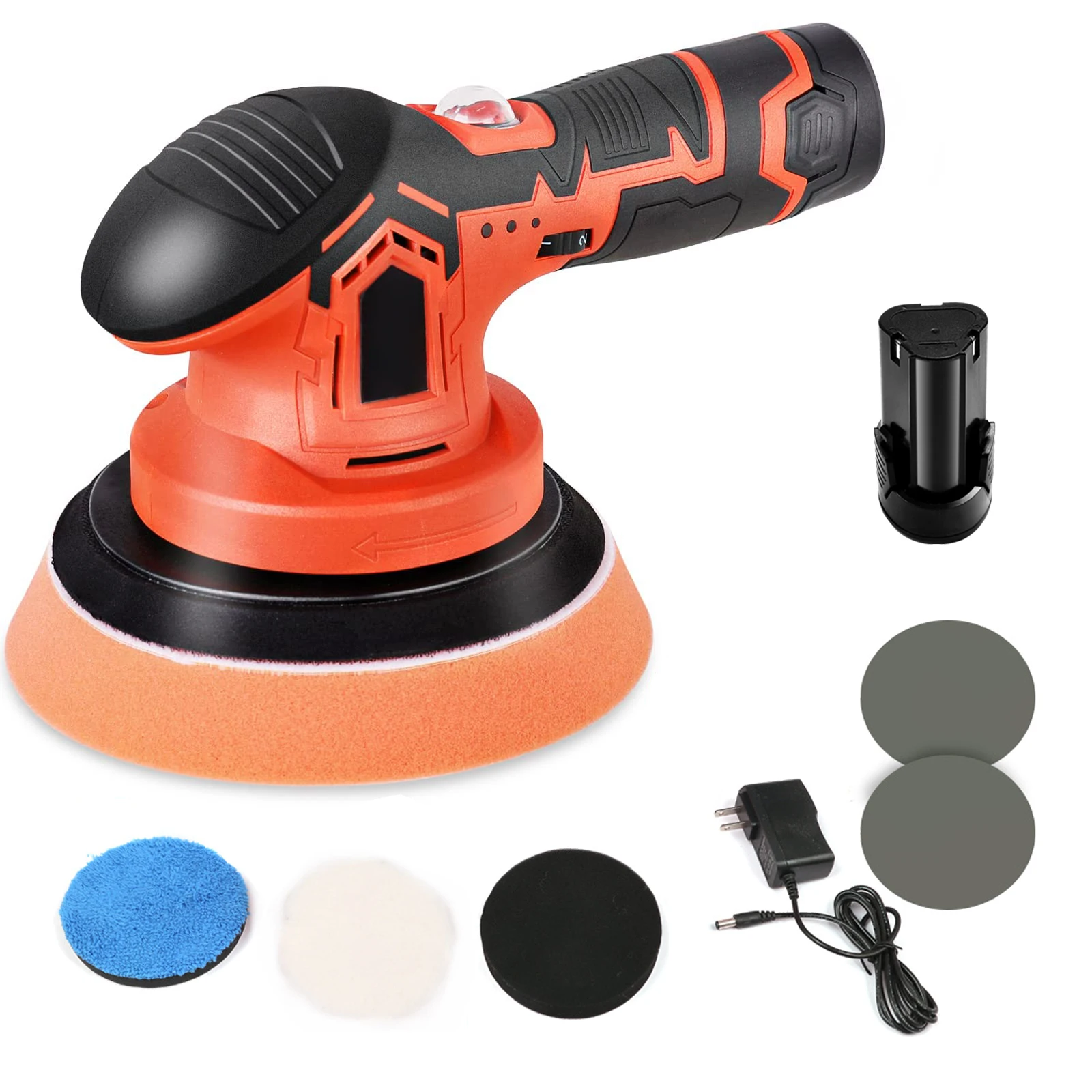 2000-5000rpm Cordless Car Polisher Wireless Car Polishing Machine Electric Polishing Wax Tool Noiseless 6 Variable Speeds