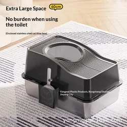 Caja de arena para gatos XL inox cerrada antisalpicaduras