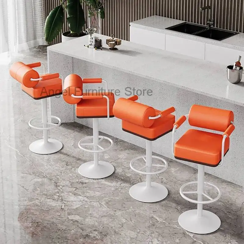 

Chairs Luxury Dining Bar Stools Design Adjustable Designer Bar Stools Leather Chair Fashionable Tabouret De Bar Furniture AB50BY