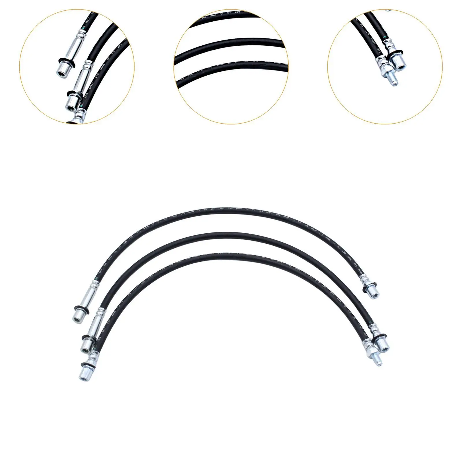 Rubber Extended Brake Hose Set Easy to Use Hydraulic Repair Kit for Hilux LN106 LN46 LN60 LN65 RN105 YN65 YN67