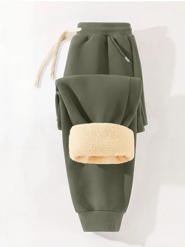 

Thiened Camel Wool Sports Pants Loose Fit Warm Youth Casual Long Trousers for Men Winter Wear Youth Faion