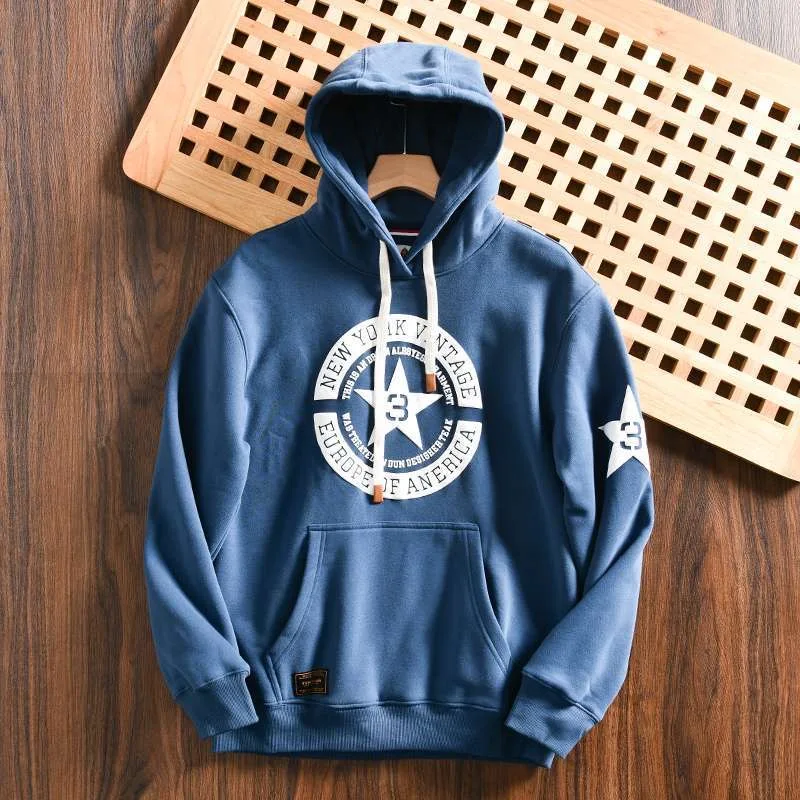 2025 Spring and Autumn New Fashion Trend Printed Thick Warm Hoodie Men's Casual Relaxed Comfortable Sports High-Grade Coat L-4XL