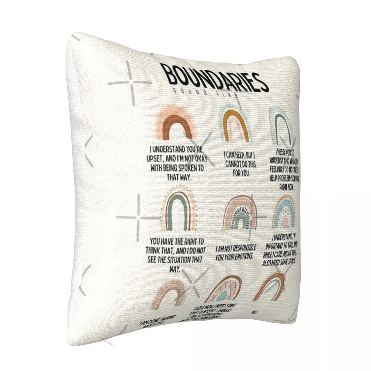 Boundaries Mental Health Reminder For Headboards Decorative Pillow Cushion Cover 45*45 Pillow Case Pillow Cover