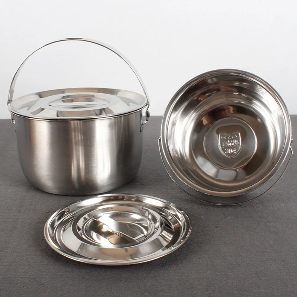 

Stainless Steel Mixing Bowl with Lid Handle for Kitchen Condiments Metal Basin for Salad Noodle Soup Metal Bowls