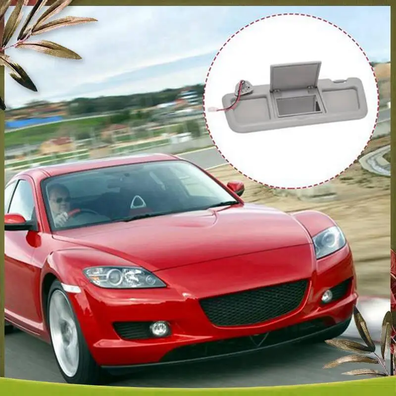 

Portable 2PCS Car Front Left Sun Visor Panel With Makeup Mirror Replacement For Mazda RX-8 2004-2011 Interior Window Sunvisor Re