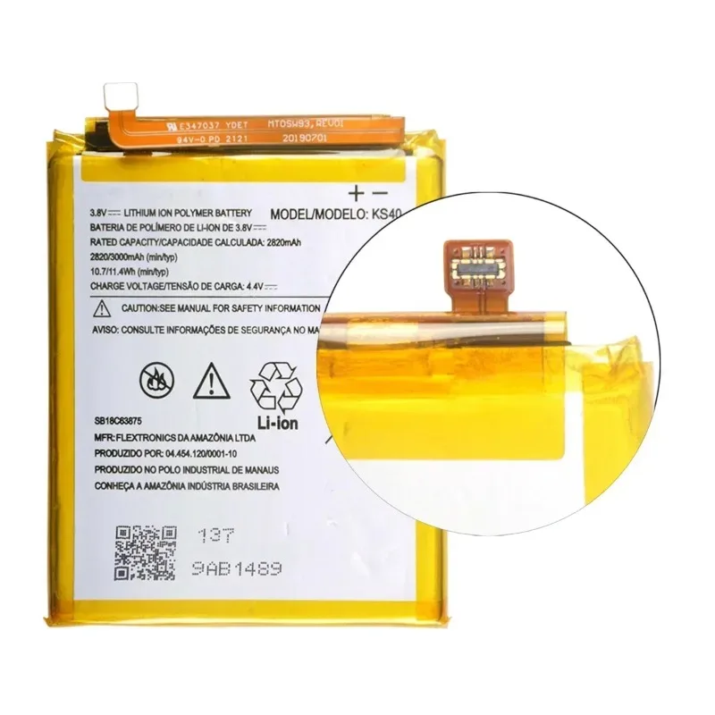 KS40 3000mAh Battery for Motorola Moto E6 Play XT2029 XT2029-1 Phone Batteries+Free Installation Tools