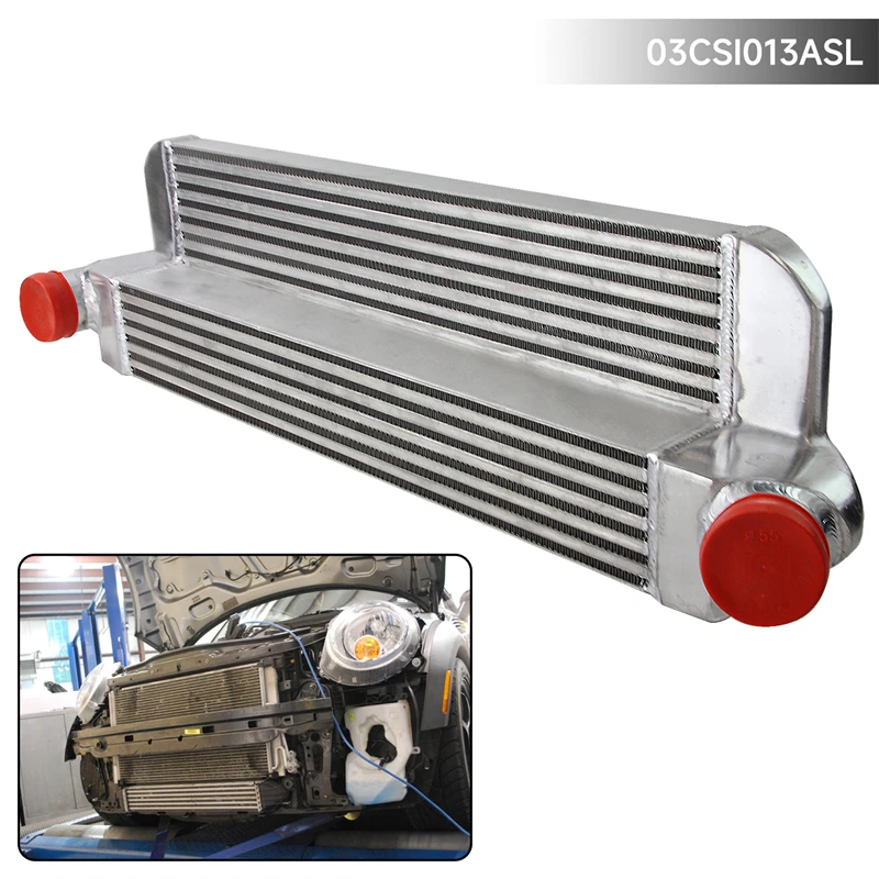 Black/Silver Upgrade Front Mont Intercooler for Mini Cooper S R56 Hatch 06-12 John Cooper Works R57 Convertible 08-12