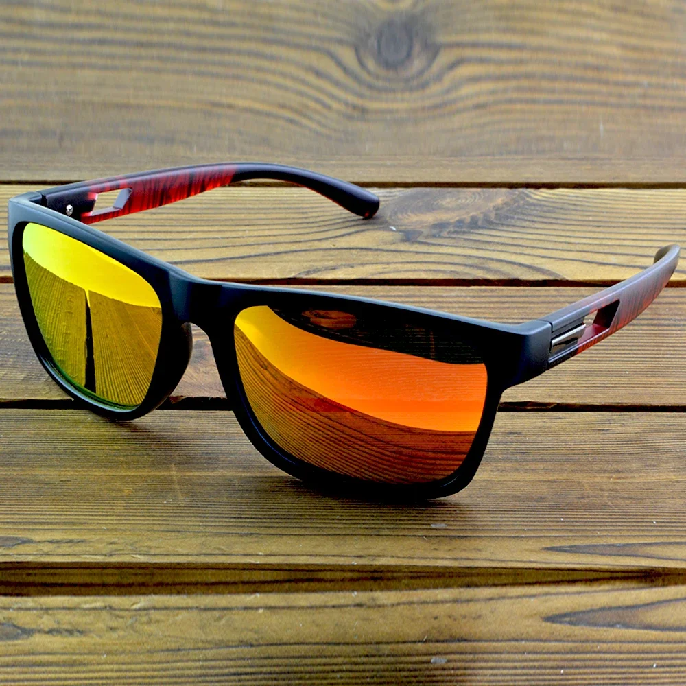 Clara Vida Dude Red Frame Yellow Mirrored Lenses Polarized Sun glasses Beach Gear UV400 UV100% Quality Sunglasses