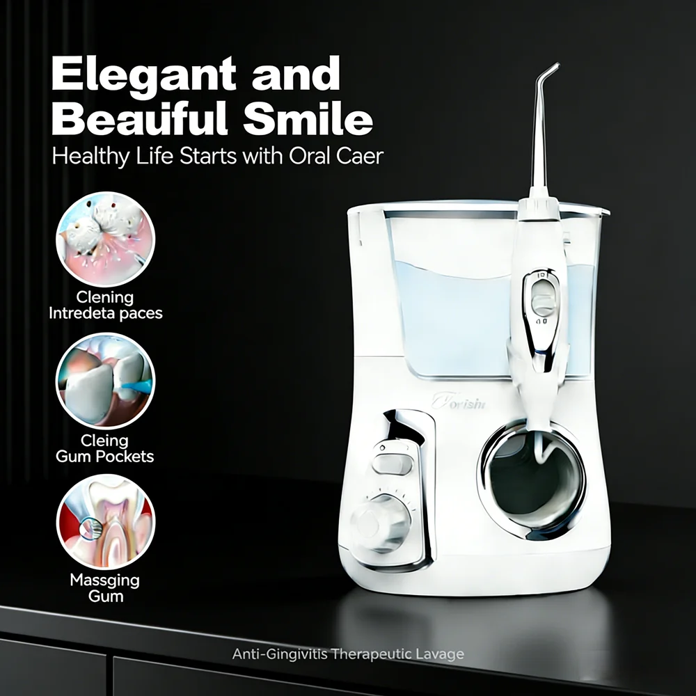 

800ML High Efficiency Electric Dental Flosser, 10 Custom Cleaning Modes 5 Nozzles, Oral Care Tool for Plaque & Tartar Removal