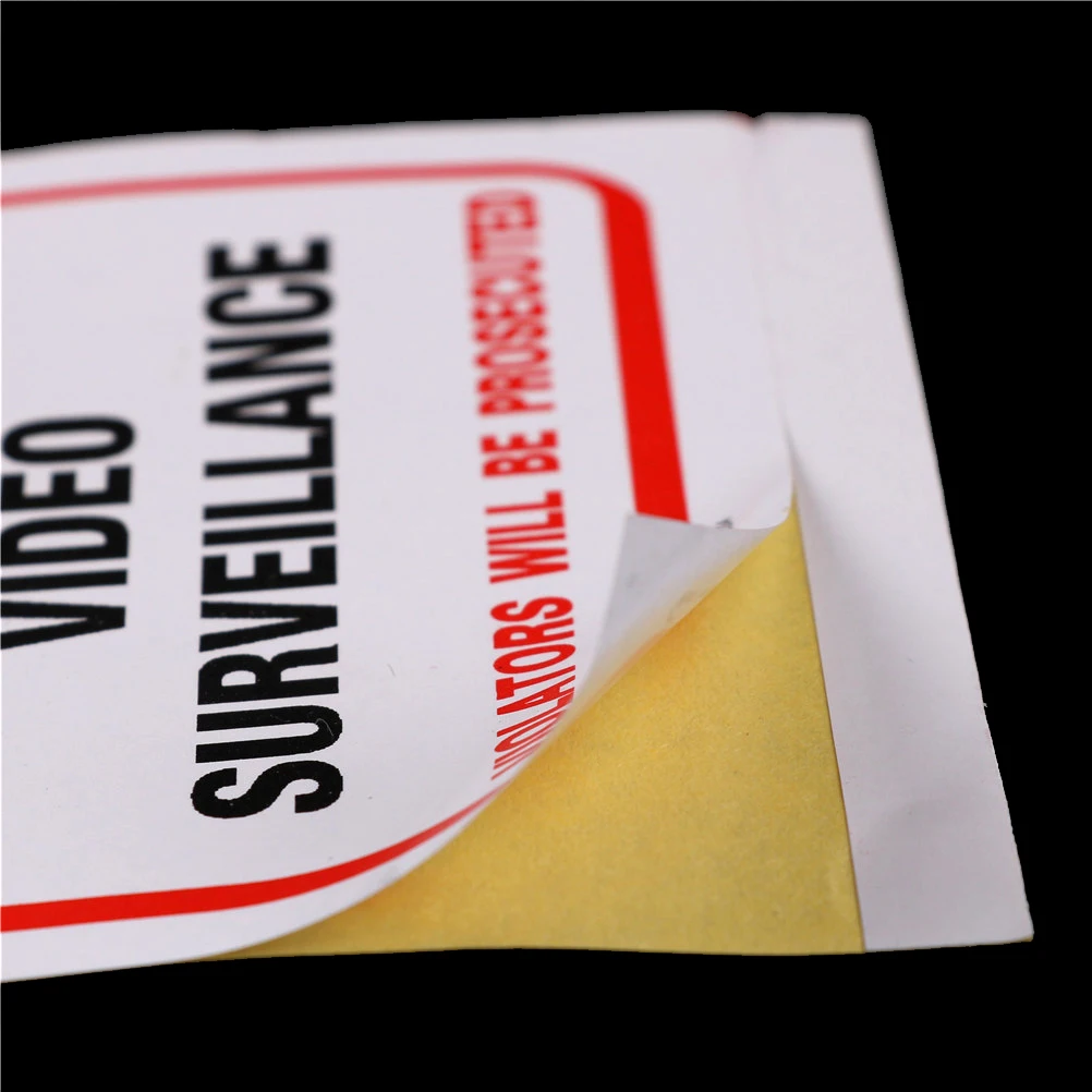 5pcs Durable 24H CCTV Video Camera System Security Warning Sign Sticker