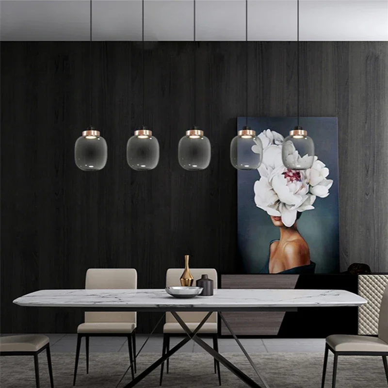 Modern LED Glass Pendant Light, Designer, Quarto, Cabeceira, Candeeiros Pendurados, Minimalista, Restaurante, Bar, Sala de Estudo, Home Lighting Decor