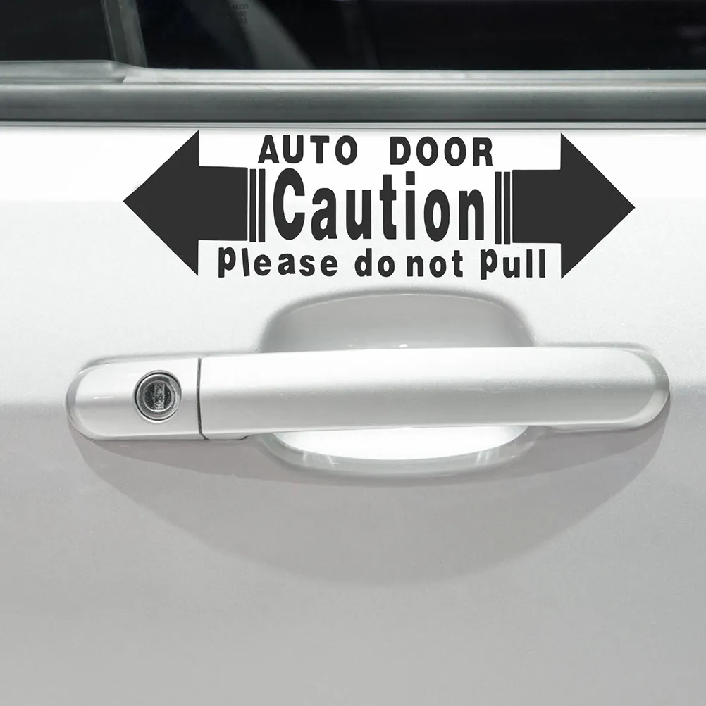 4Pcs Door Handle Warning Sticker Robust Weatherproof Do Not Touch Decal for Car Van Suv Sliding Glass Door Automatic Safety Sign
