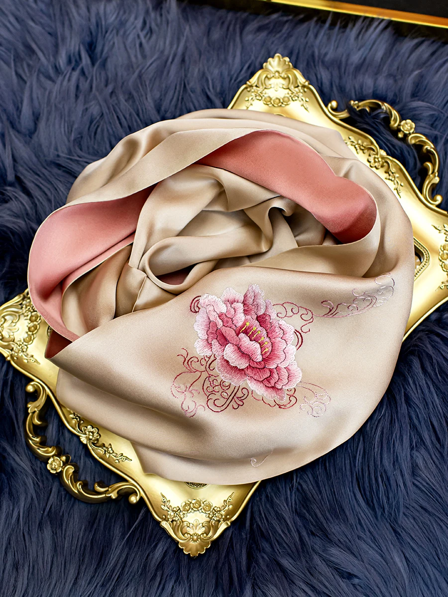 

Authentic Silk Scarf Women's Suzhou Embroidery Pashmina Silk Gift Box for Mom Elderly Foreign Friends Chinese Style