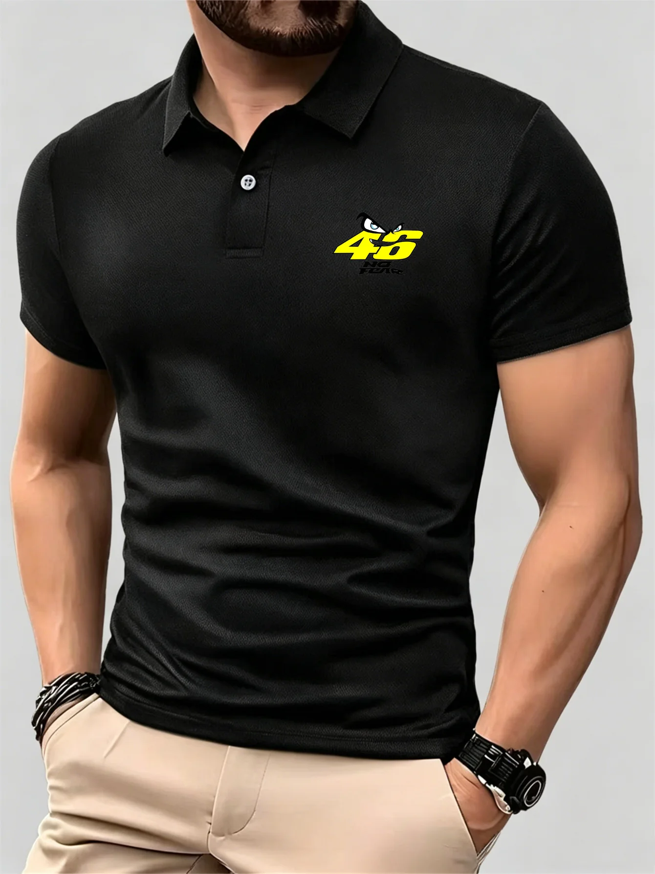 Camiseta Polo para Hombre, Manga Corta, Informal, para Negocios, Golf, Deportes, Uso Diario, Camiseta Polo Cómoda para el Verano
