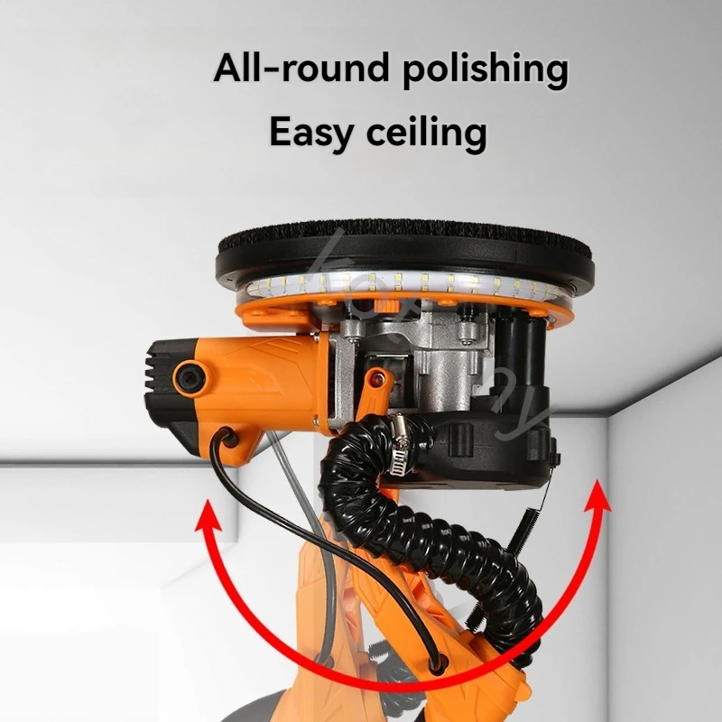 Wall Grinding Machine Electric Drywall Sander Putty Polisher Machine with Sanding Discs Extendable Handle LED Light