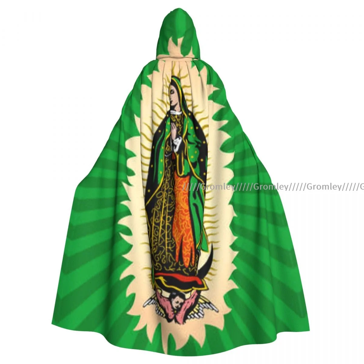 Virgin Of Guadalupe Mexican Witch Cloak Halloween Cosplay Costume Adult Unisex Cloak Retro Ages Cape