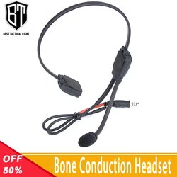 WADSN Militar Tático Headset, Orador De Condução Óssea, MH180-V Fone De Ouvido Acessórios, Adequado Para Interface 7.0 Plug PTT