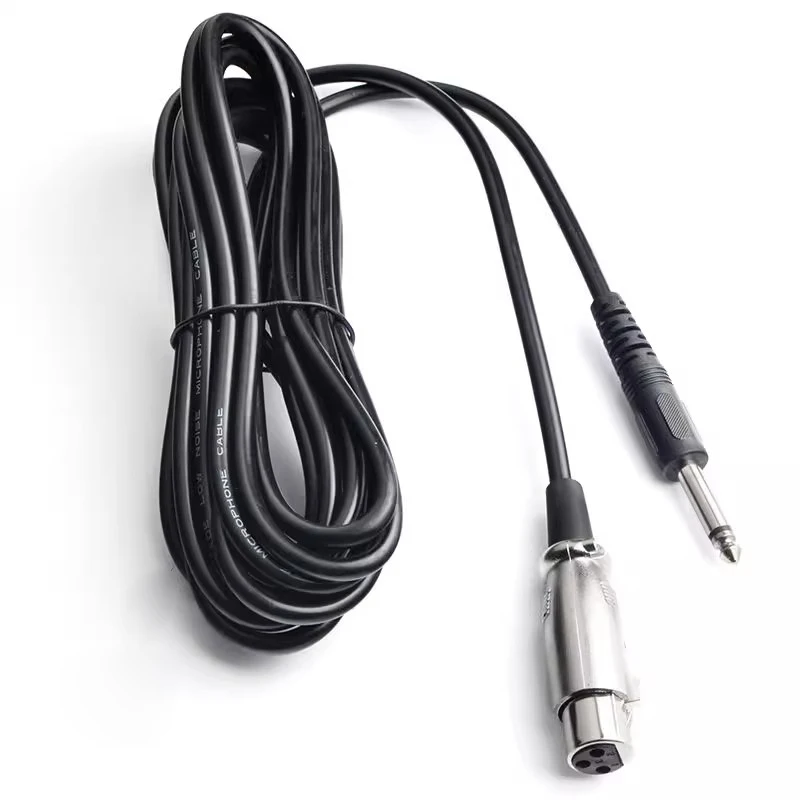 Audio cable 3Pin XLR female plug to 6.5mm plug, suitable for wired microphone, speaker, amplifier, live sound card connection